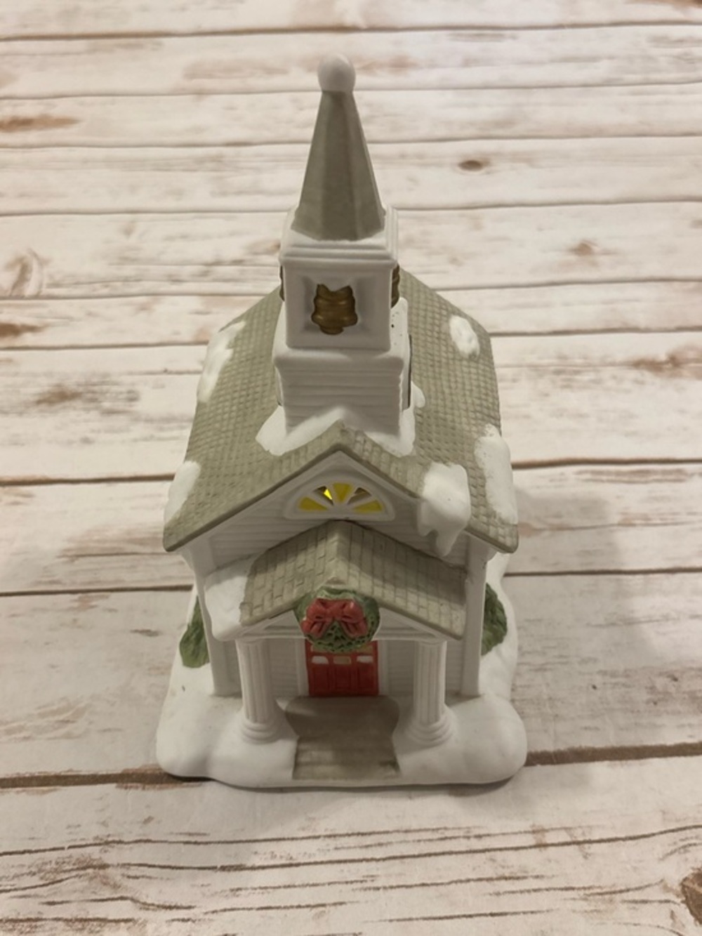 Vintage 1999 PARTYLITE THE CHURCH Christmas Winter Tealight Candle Holder